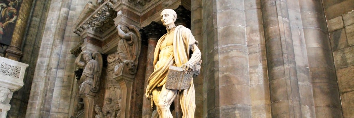 Statue of Saint Bartholomew at Duomo di Milano