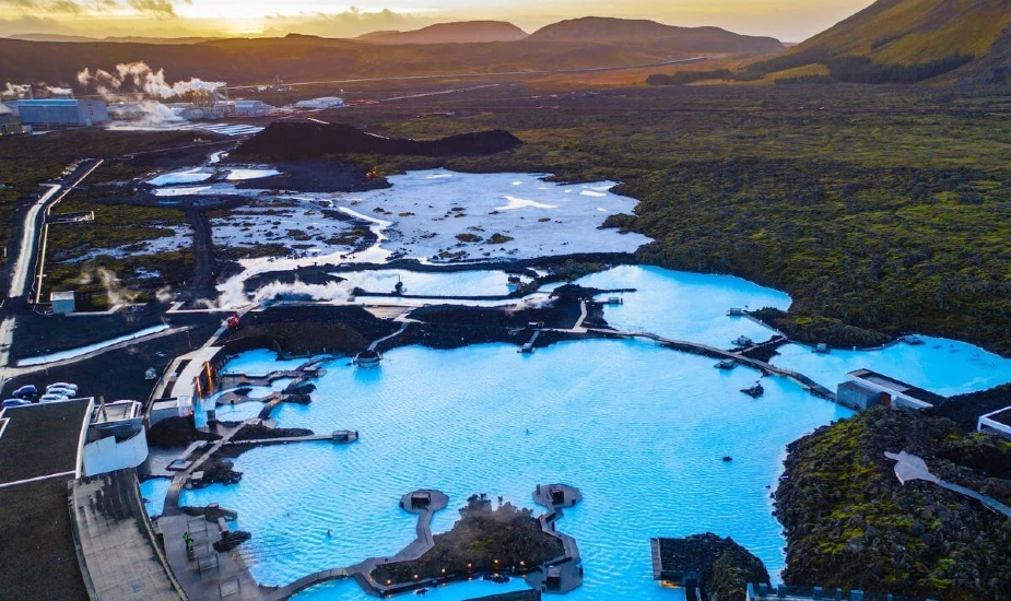 Blue Lagoon Iceland from the Airport